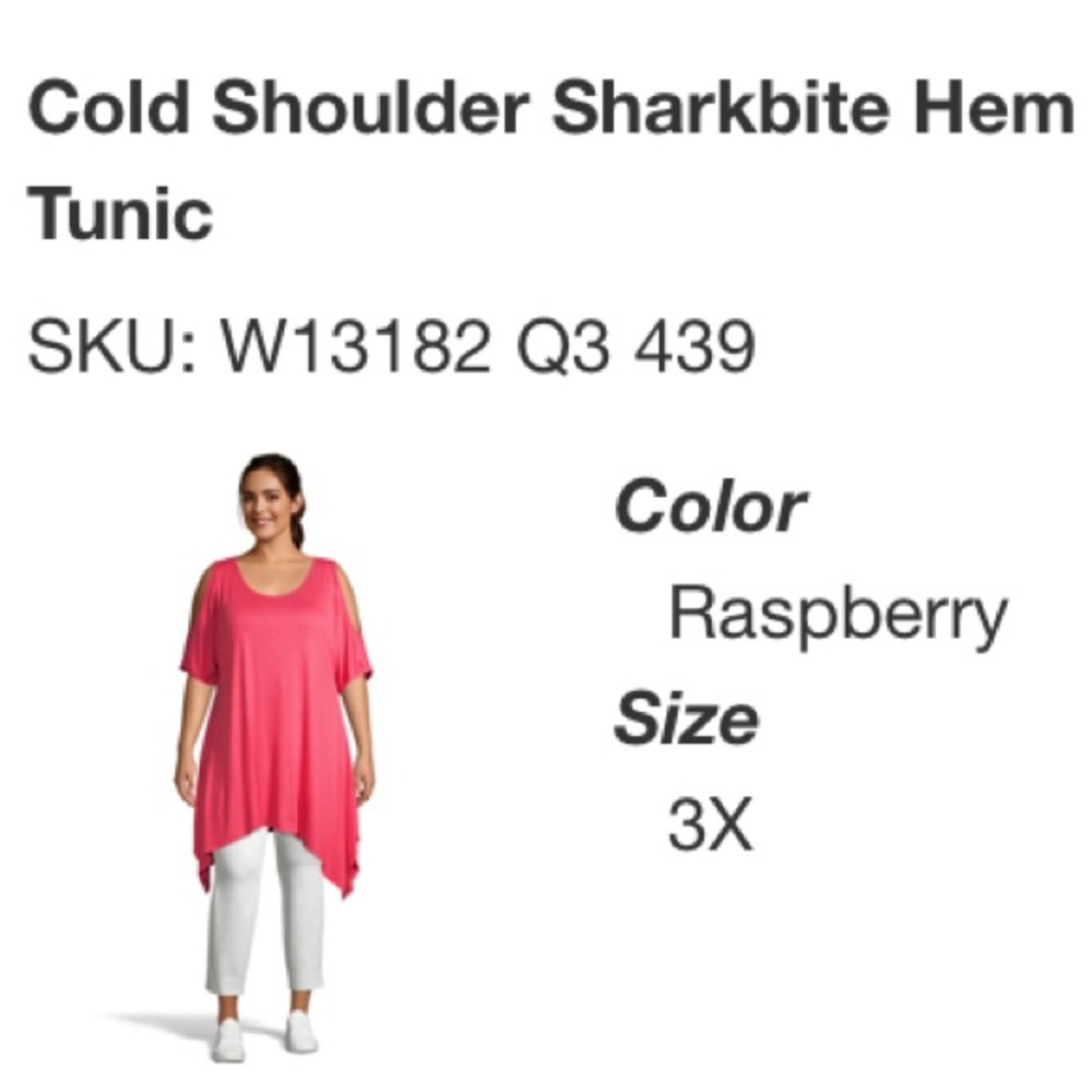 🌺🆕Maria Gabrielle Cold Shoulder Shark bite tunic